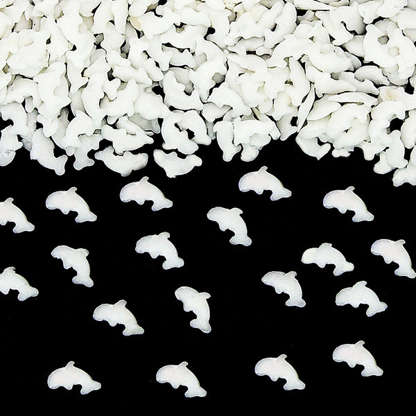 White Confetti Dolphin - Nuts Free Soya Free Sprinkles Cake Decoration
