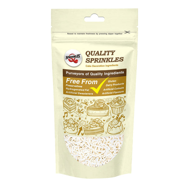 White Jimmies - Gluten Free Freeze Stable Sprinkles Cake Decoration