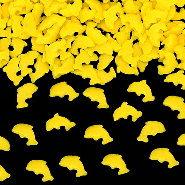 Yellow Confetti Dolphin - No Soya No Nuts Clean Label Sprinkles Cake Decor