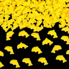Yellow Confetti Dolphin - No Soya No Nuts Clean Label Sprinkles Cake Decor (Top 14 Allergen Free, Naturally Sourced Ingredients, Plant-based, Free From GMO, Hydrogenated Fat, Palm oil, Certified Vegan, BRC, Kosher, Halal & FDA)