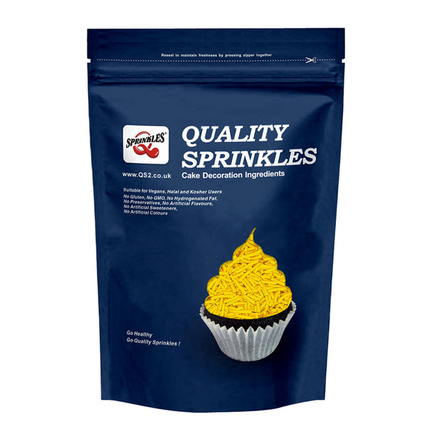 Yellow Jimmies - Soya Free Freeze Stable Sprinkles Cake Decoration