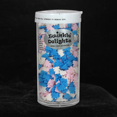 Pink Blue White Confetti Teddy Bear -No Dairy No Soy Kosher Certifed Sprinkles (Top 14 Allergen Free, Naturally Sourced Ingredients, Plant-based, Clean Label Free From GMO, Hydrogenated Fat, Palm oil, Vegan, BRC, Halal & FDA)