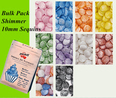 Bulk Pack Shimmer Confetti 10MM Big Sequins - Dairy Free Sprinkles (Top 14 Allergen Free, Naturally Sourced Ingredients, Plant-based, Clean Label Free From GMO, Hydrogenated Fat, Palm oil, Certified Vegan, BRC, Kosher, Halal & FDA)