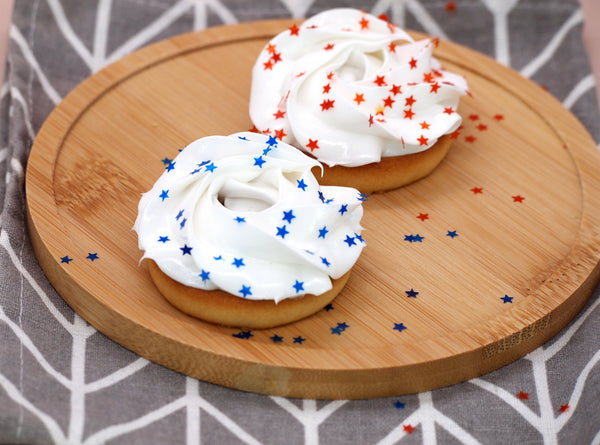 Red Twinkle Stars - Soya Free Sugar Free Kosher Edible Cake Decoration (Top 14 Allergen Free, Naturally Sourced Ingredients, Plant-based, Clean Label Free From GMO, Hydrogenated Fat, Palm oil, Certified Vegan, BRC, Halal & FDA)