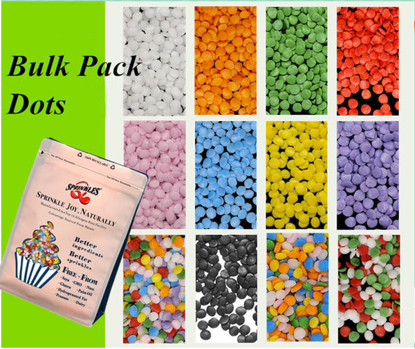 Bulk Pack Confetti Dots - No Nut Dairy Free Kosher Certified Sprinkles