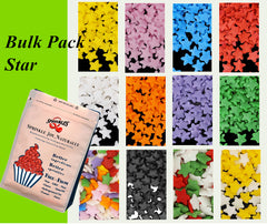 Bulk Pack Confetti Star - Gluten Free Nuts Free Sprinkles Cake Decor (Top 14 Allergen Free, Naturally Sourced Ingredients, Plant-based, Clean Label Free From GMO, Hydrogenated Fat, Palm oil, Certified Vegan, BRC, Kosher, Halal & FDA)