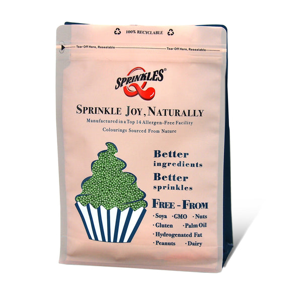 Green Nonpareils - Nut Free Kosher Certified Sprinkles Cake Decoration