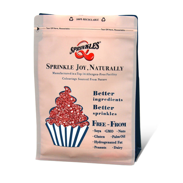 Shimmer Red Sparkling Sugar - Soya Free Natural Ingredients Sprinkles