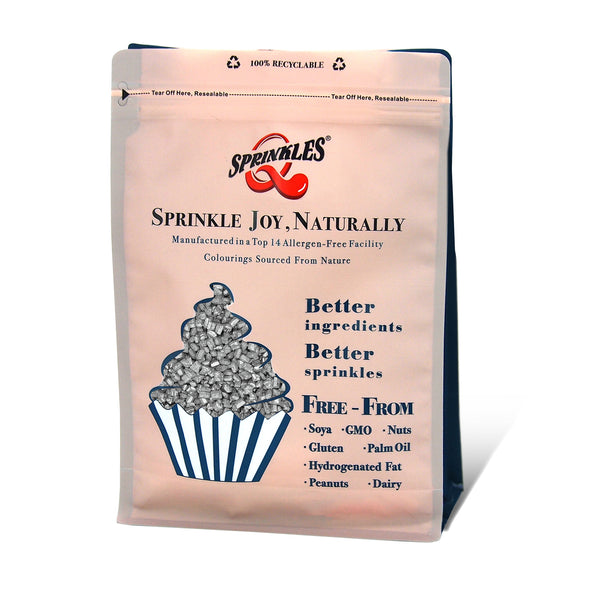 Silver Sparkling Sugar - Dairy Free Soya Free Vegan Sprinkles For Cake