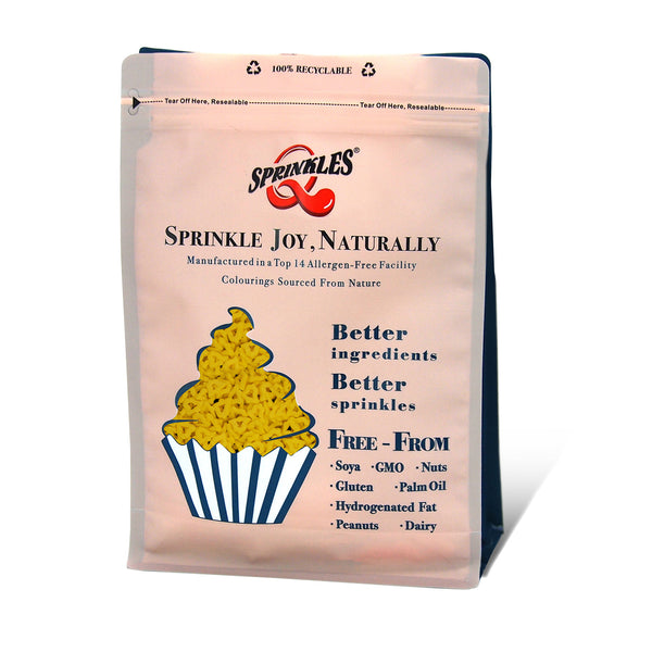 Yellow Confetti Christmas Bell - Nuts Free Halal Certified Sprinkles