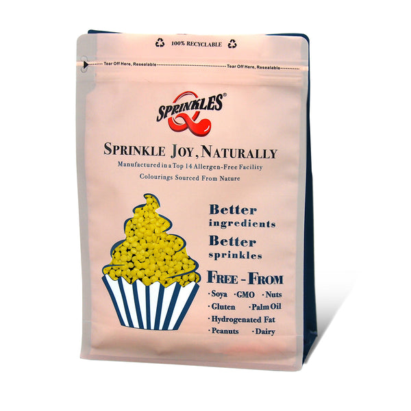 Yellow Confetti Dots - Nuts Free Soya Free Halal Sprinkles Cake Decor