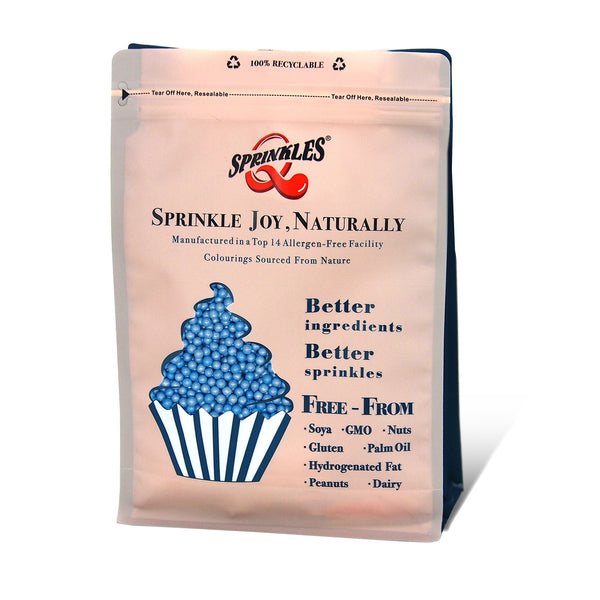 Shimmer Blue 4mm Pearls - Gluten Free Clean Label Sprinkles For Cakes