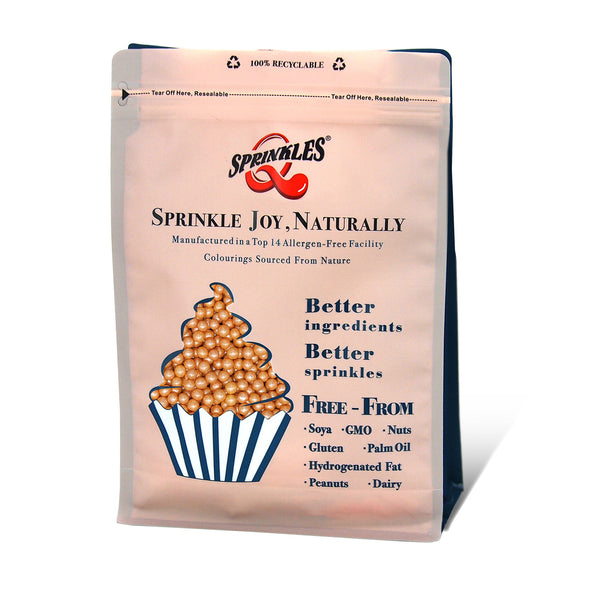 Bulk Pack 4mm Shimmer Pearls - Gltuen Free Vegan Sprinkles for Cakes