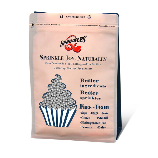 Silver 4mm Pearls - Dairy Free Kosher Certified Sprinkles For Cake
