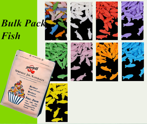 Bulk Pack Confetti Fish - Non Dairy Soya Free Halal Sprinkles For Cake