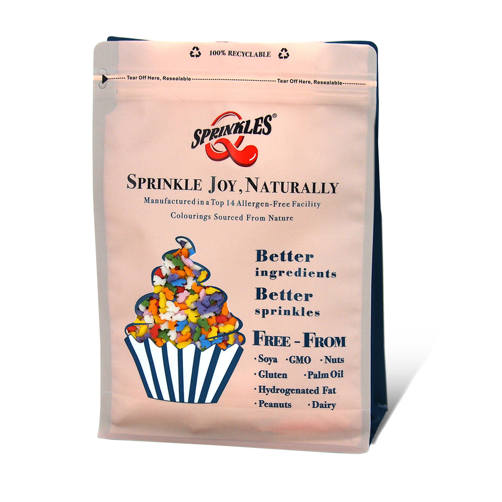 Bulk Pack Confetti Rabbit - Dairy Free Soya Free Sprinkles Cake Decor (Top 14 Allergen Free, Naturally Sourced Ingredients, Plant-based, Clean Label Free From GMO, Hydrogenated Fat, Palm oil, Certified Vegan, BRC, Kosher, Halal & FDA)