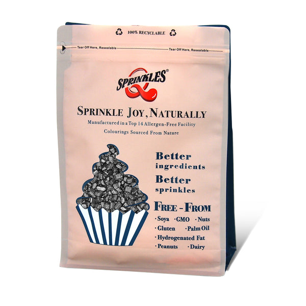 Shimmer Black Sugar Rocs - Soya Free Halal Sprinkles Cake Decoration