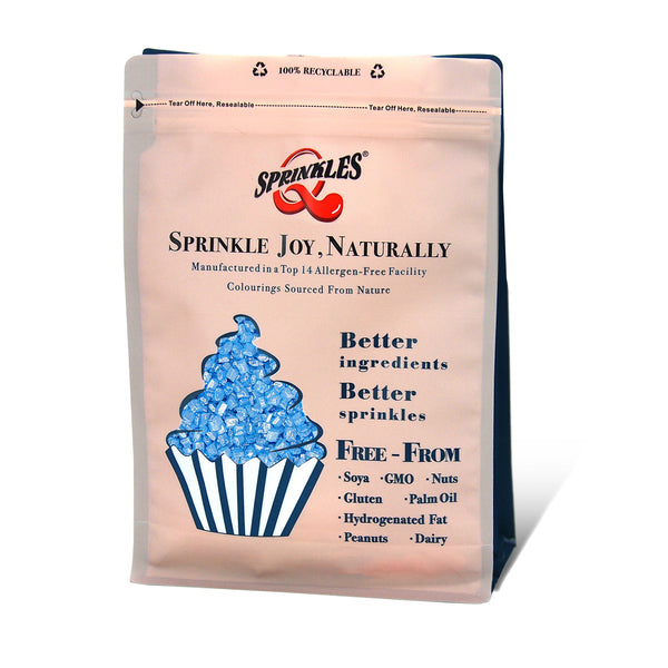 Shimmer Blue Sugar Crystals - Soy Free Halal Sprinkles Cake Decoration