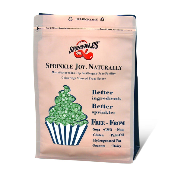 Shimmer Green Sugar Rocs - Nuts Free Kosher Certified Vegan Sprinkles
