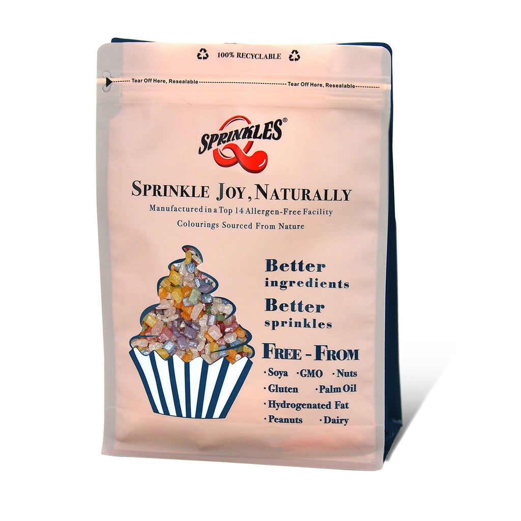 Bulk Pack Shimmer Sugar Rocs - Soya Free Nuts Free Halal Sprinkles (Top 14 Allergen Free, Naturally Sourced Ingredients, Plant-based, Clean Label Free From GMO, Hydrogenated Fat, Palm oil, Certified Vegan, BRC, Kosher & FDA)
