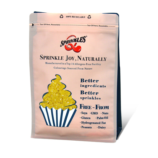 Shimmer Yellow Sugar Rocs - Dairy Free Soy Free Sprinkles For Cake