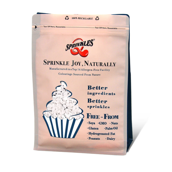 White Confetti Rabbit - No Soya Natural Ingredients Sprinkles For Cake