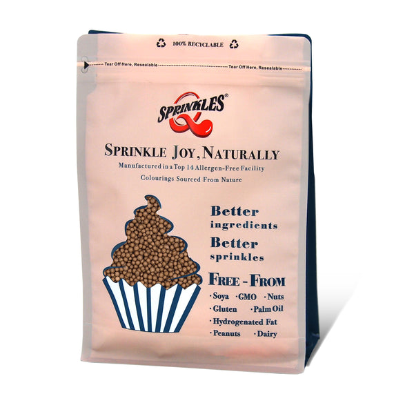 Choco Flavour Nonpareils - Soya Free Natural Ingredient Cake Sprinkles