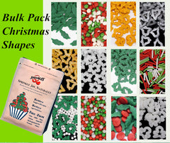 Bulk Pack Confetti Christmas Series - Soya Free Sprinkles Cakes Decor (Top 14 Allergen Free, Naturally Sourced Ingredients, Plant-based, Clean Label Free From GMO, Hydrogenated Fat, Palm oil, Certified Vegan, BRC, Kosher, Halal & FDA)