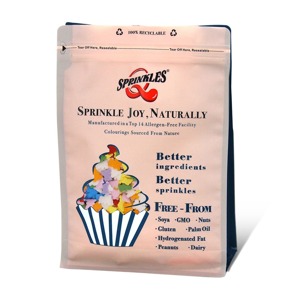 Bulk Pack Confetti Bear - Dairy Free Soya Free Sprinkles Cake Decor (Top 14 Allergen Free, Naturally Sourced Ingredients, Plant-based, Clean Label Free From GMO, Hydrogenated Fat, Palm oil, Certified Vegan, BRC, Kosher, Halal & FDA)