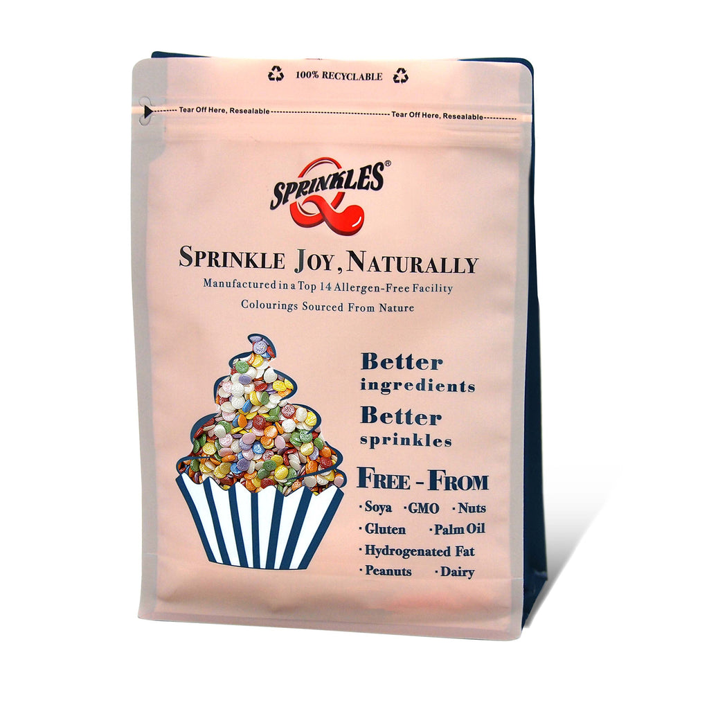 Bulk Pack Shimmer Confetti Sequins - Soya Free Clean Label Sprinkles (Top 14 Allergen Free, Naturally Sourced Ingredients, Plant-based, Free From GMO, Hydrogenated Fat, Palm oil, Certified Vegan, BRC, Kosher, Halal & FDA)