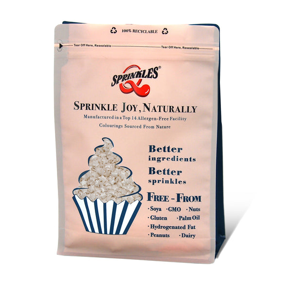 Shimmer White Confetti Star - No Gluten No Nuts Clean Label Sprinkles