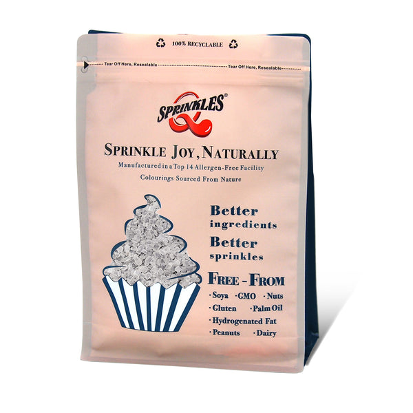 White Sparkling Sugar - Nuts Free Kosher Sprinkles Cake Decorations