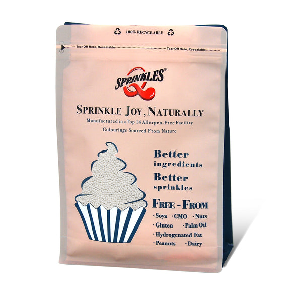 White Nonpareils - Gluten Free Dairy Free Sprinkles Cake Decorartions