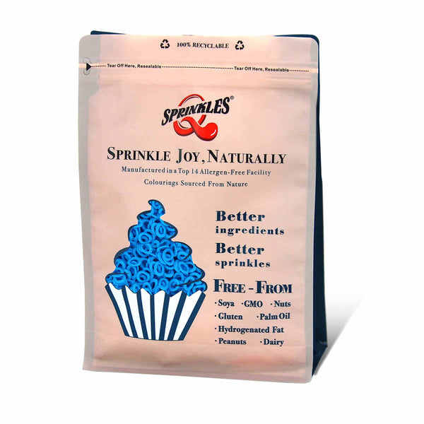 Blue Confetti Lifebuoy - Nut Free Halal Certified Sprinkles Cake Decorations