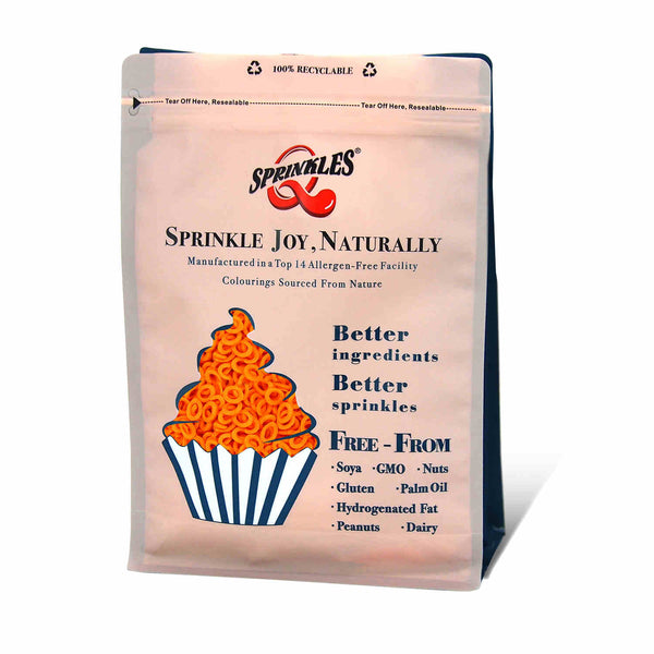 Orange Confetti Lifebuoy - Halal Certified Gluten Free Sprinkles Decor