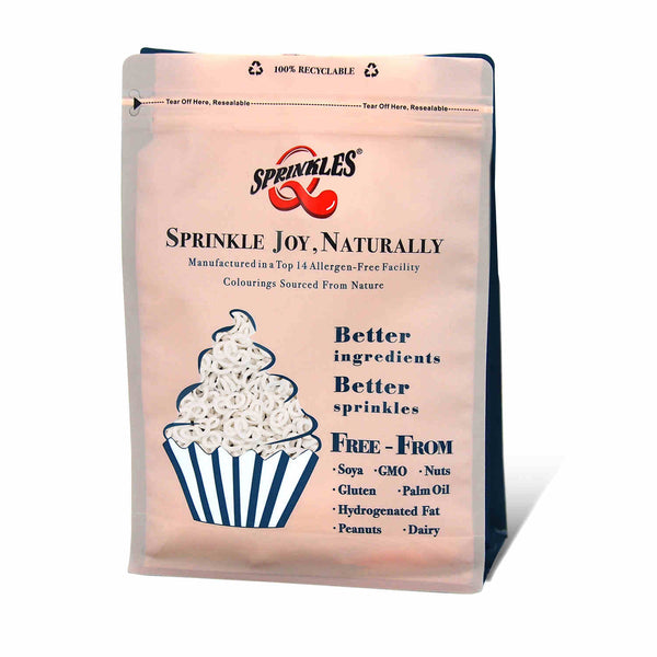 White Confetti Lifebuoy - Gluten Free Clean Label Sprinkles Cake Decorations
