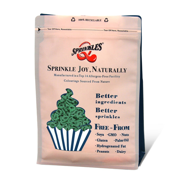 Green Confetti Christmas Tree - Soya Free Nut Free Sprinkles For Cake