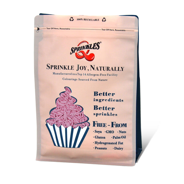 Shimmer Pink Jimmies - Dairy Free Nuts Free Sprinkles Cake Decorations