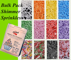 Bulk Pack Shimmer Sprinkles - Gluten Free Nuts Free Sprinkles For Cake (Top 14 Allergen Free, Naturally Sourced Ingredients, Plant-based, Clean Label Free From GMO, Hydrogenated Fat, Palm oil, Certified Vegan, BRC, Kosher, Halal & FDA)