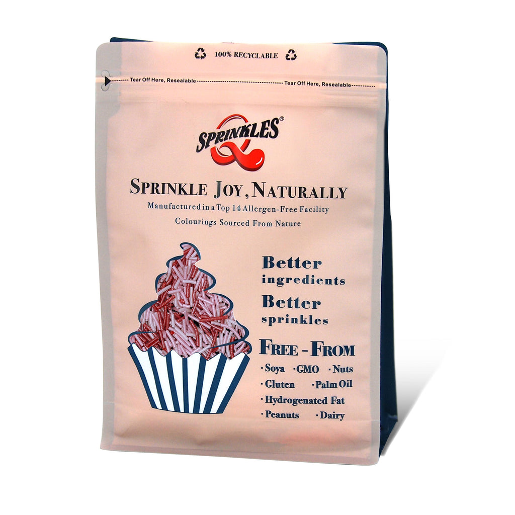 Shimmer Valentine Jimmies - No Dairy No Nut Kosher Certified Sprinkles