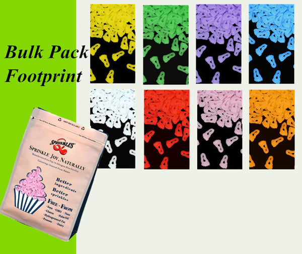 Bulk Pack Confetti Footprint - Dairy Free Soya Free Sprinkles For Cake