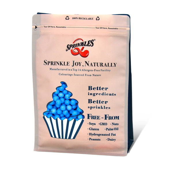 Matt Blue 6mm Pearls - Nut Free Clean Label Sprinkles Cake Decoration