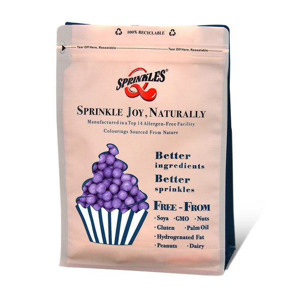 Matt Purple 6mm Pearls - Soya Free Halal Certified Sprinkles For Cakes
