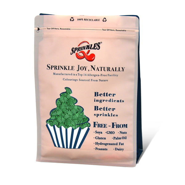 Green Confetti Christmas Tree (filled) - No Soya Sprinkles Cake Decor