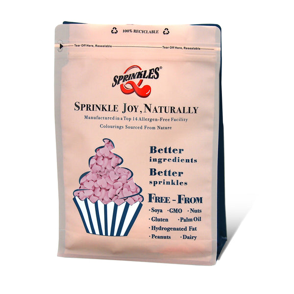 Pink Confetti Big Heart - Kosher Certified Nut Free Sprinkles For Cake
