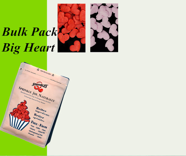 Bulk Pack Confetti Big Heart - Nuts Free Natural Ingredients Sprinkles