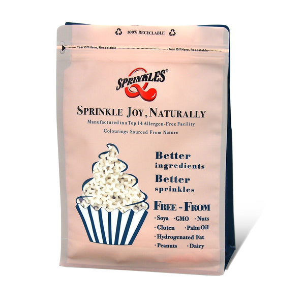 White Confetti North Star - Clean Label Sprinkles Cake Decoration