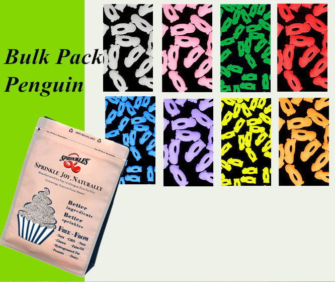 Bulk Pack Confetti Penguin - Gluten Free Natural Ingredients Sprinkles (Top 14 Allergen Free, Plant-based, Clean Label Free From GMO, Hydrogenated Fat, Palm oil, Certified Vegan, BRC, Kosher, Halal & FDA)