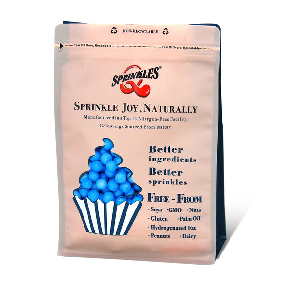 Matt Blue 8mm Pearls - Gluten Free Nuts Free Halal Certified Sprinkles