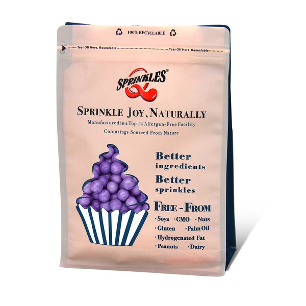 Matt Purple 8mm Pearls - Nut Free Kosher Certified Sprinkles For Cake